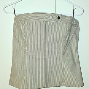 Zara Taupe and Cream Striped Top